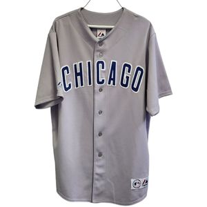 Majestic Chicago Cubs Jersey Men's Gray Sewn Stitched Kerry Wood #34 MLB Large